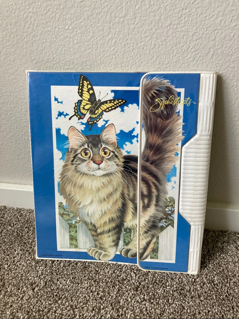 Vintage 90s Trapper Keeper Cats Butterfly Sophisticats Mead Folder 3 Ring Binder